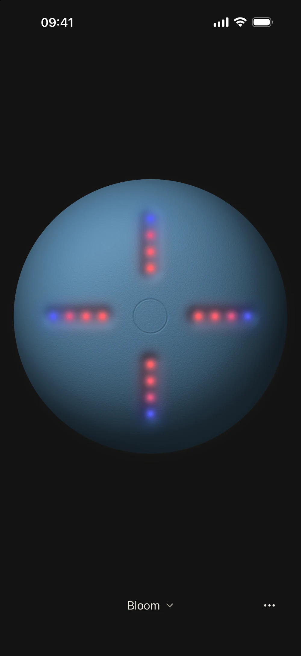 Tondo’s circular player and glowing touch strips against a dark background